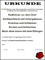 Radfahrer Urkunde